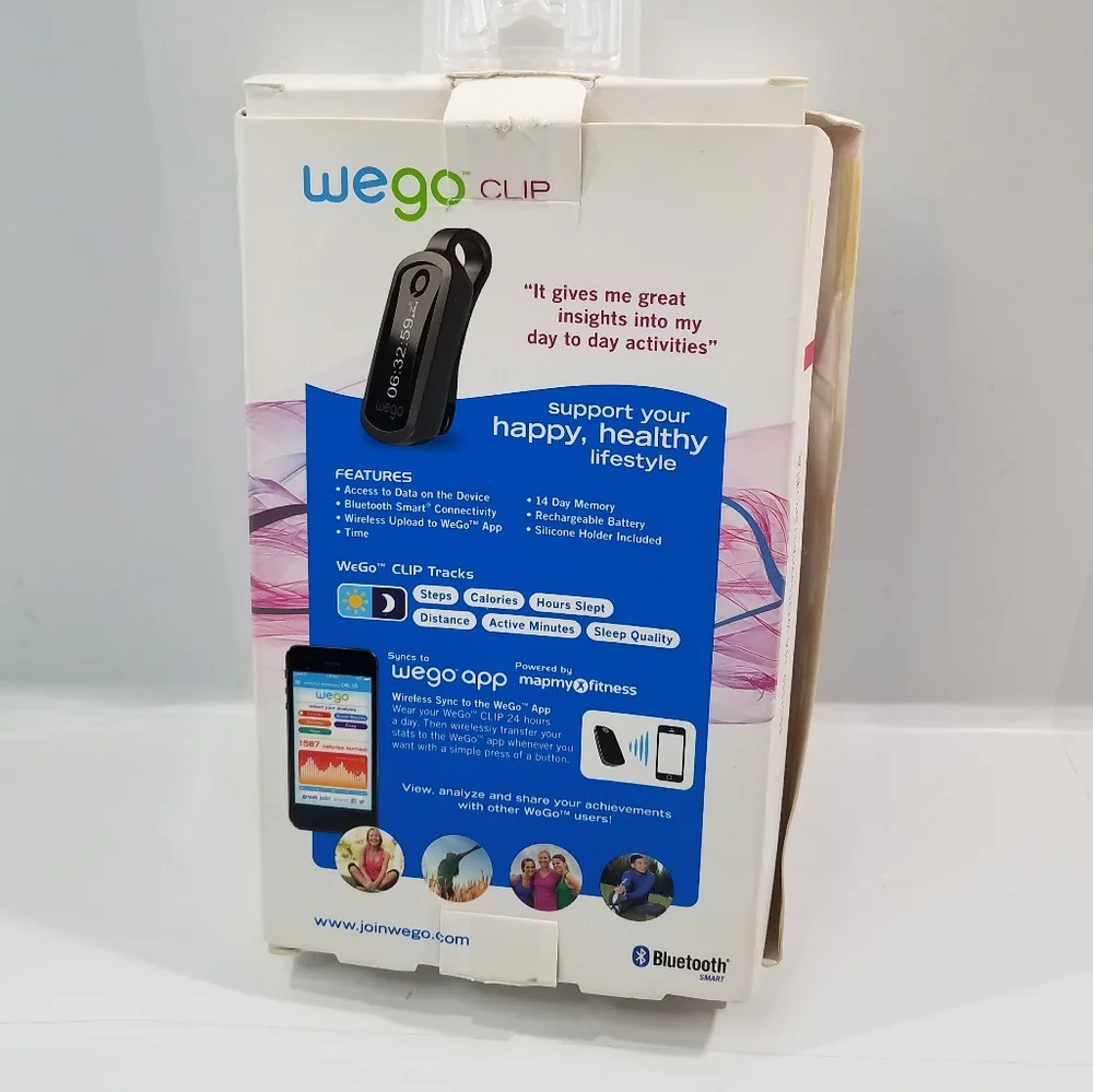 WE GO 24 HOUR WIRELESS ACTIVITY AND SLEEP TRACKER CLIP OPEN BOX